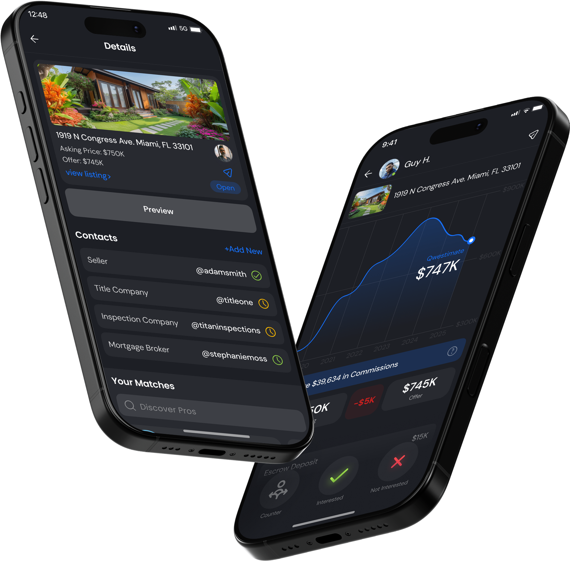 Qwesty mobile app showing property details and valuation