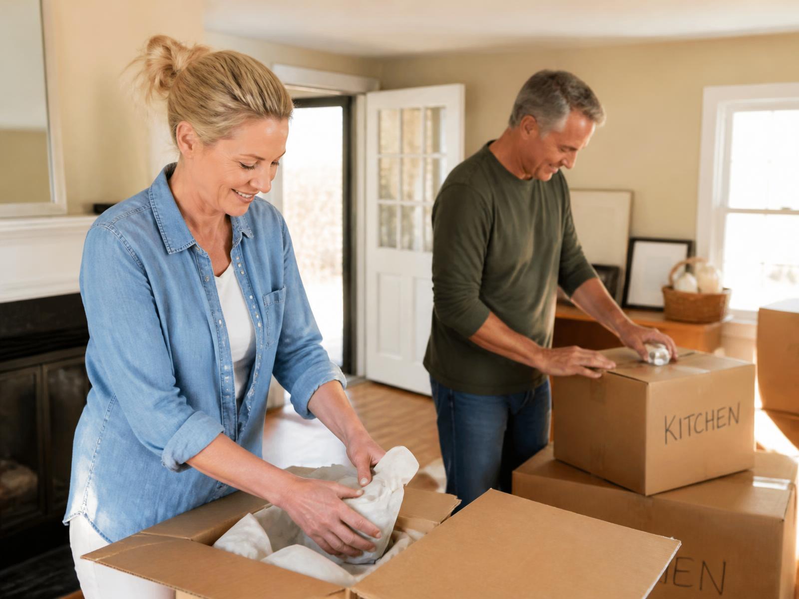 Homeowners preparing their home to sell